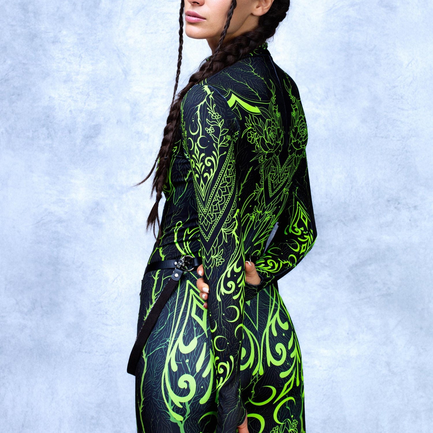 Soul Malediction Green Cyber Costume 9