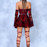 Witch Unholy Red Bikini Skirt Set