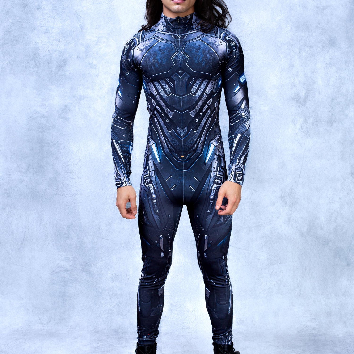 Technobot Male Costume Black, Silver