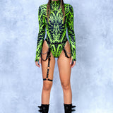 Obscuria Green Back Zip Leotard