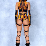 Shifty Skeleton Gold Cut HW Shorts