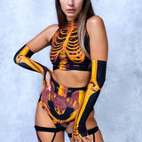 Shifty Skeleton Gold Cut HW Shorts
