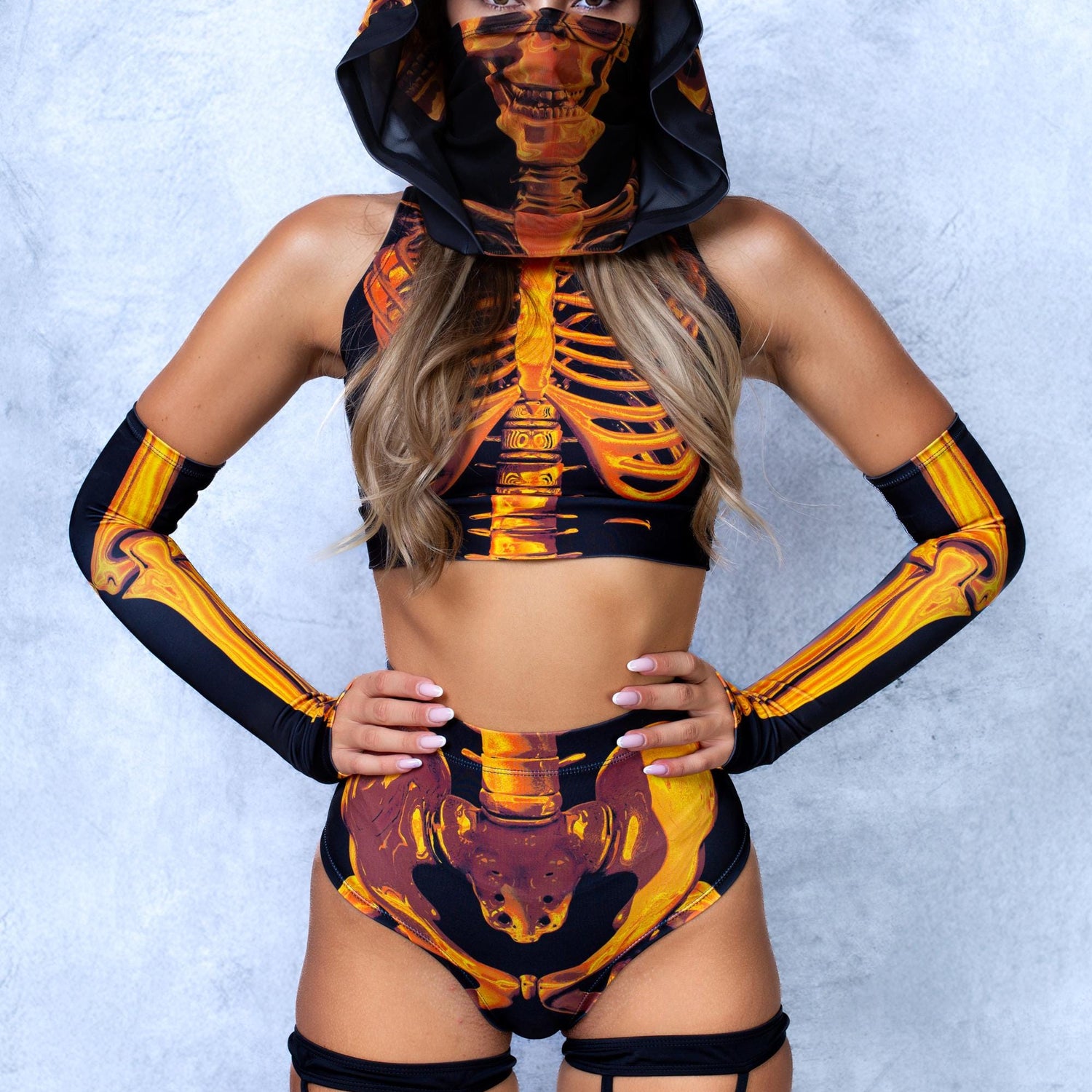 Shifty Skeleton Gold Cut HW Shorts