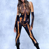 Dirty Skeleton Bare Back Catsuit