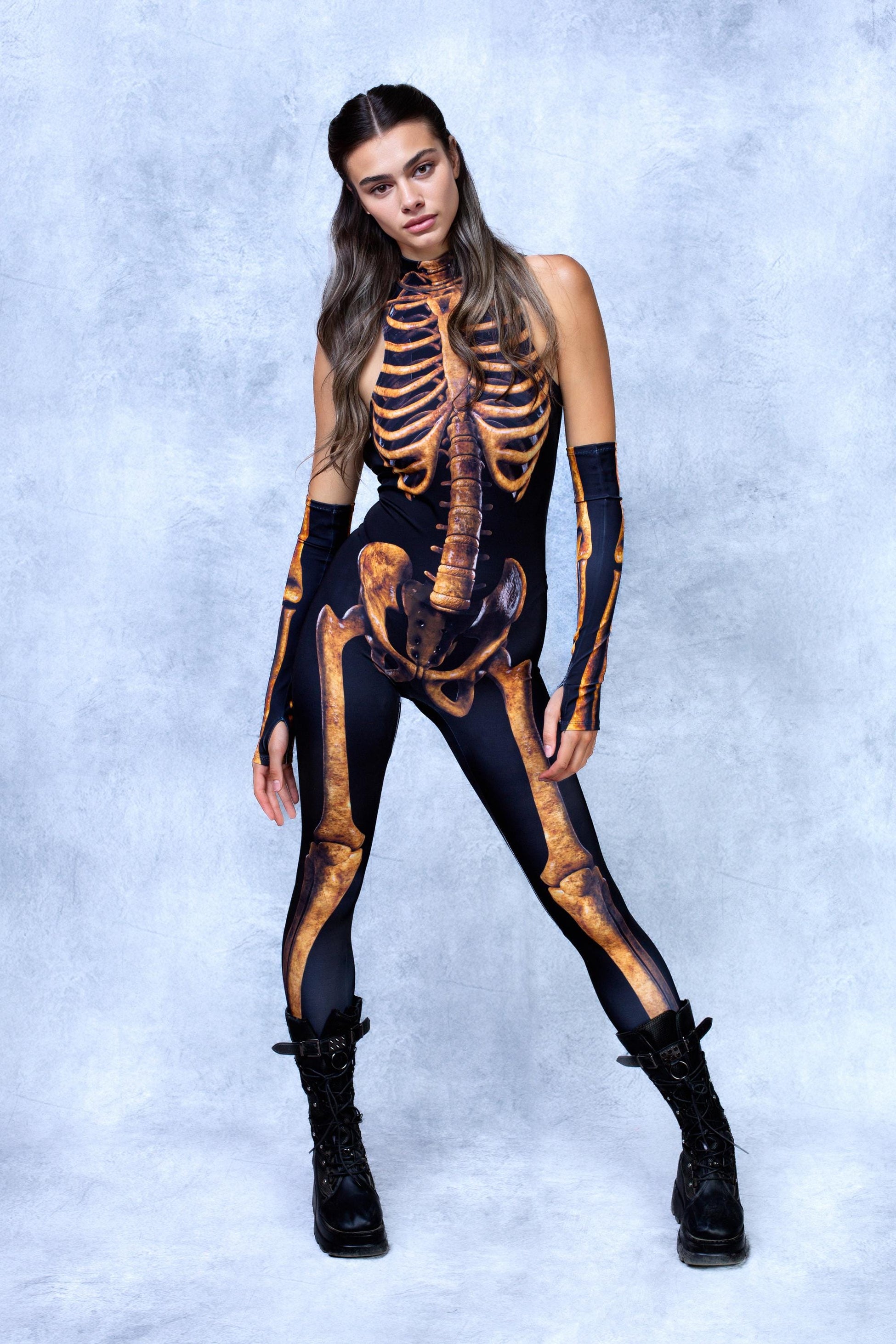 Dirty Skeleton Bare Back Catsuit 2