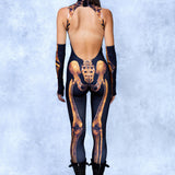 Dirty Skeleton Bare Back Catsuit