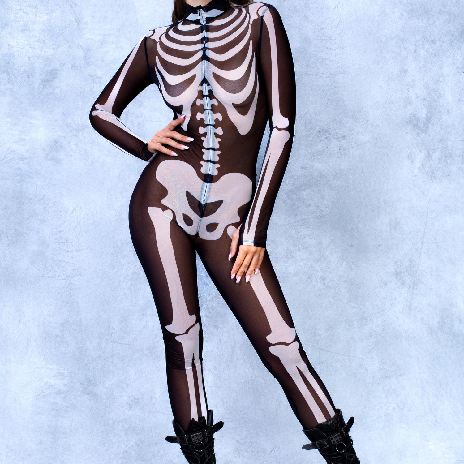 BnW Bossy Skeleton Mesh Costume Lycra