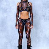 Eerie Flutter Mesh Coldshoulder Set