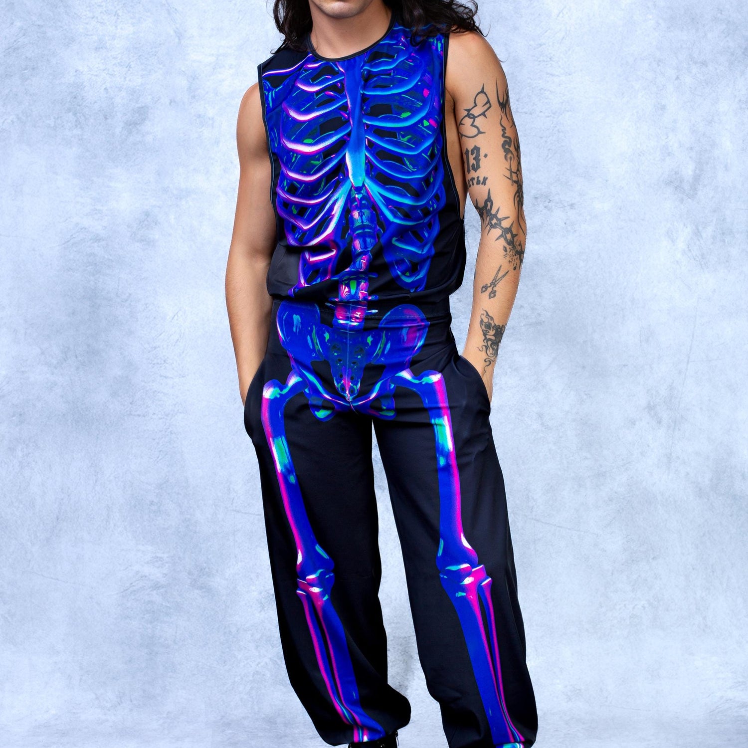 Shifty Skeleton Male Muscle Set Lycra