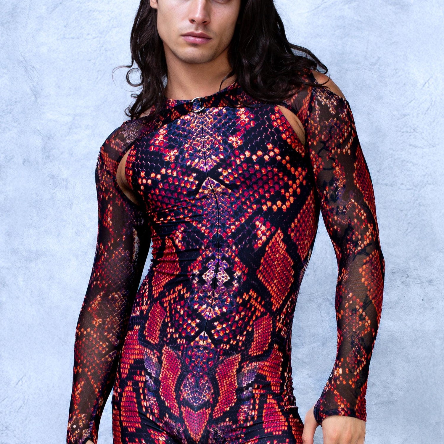 Red MF Male Short Romper
