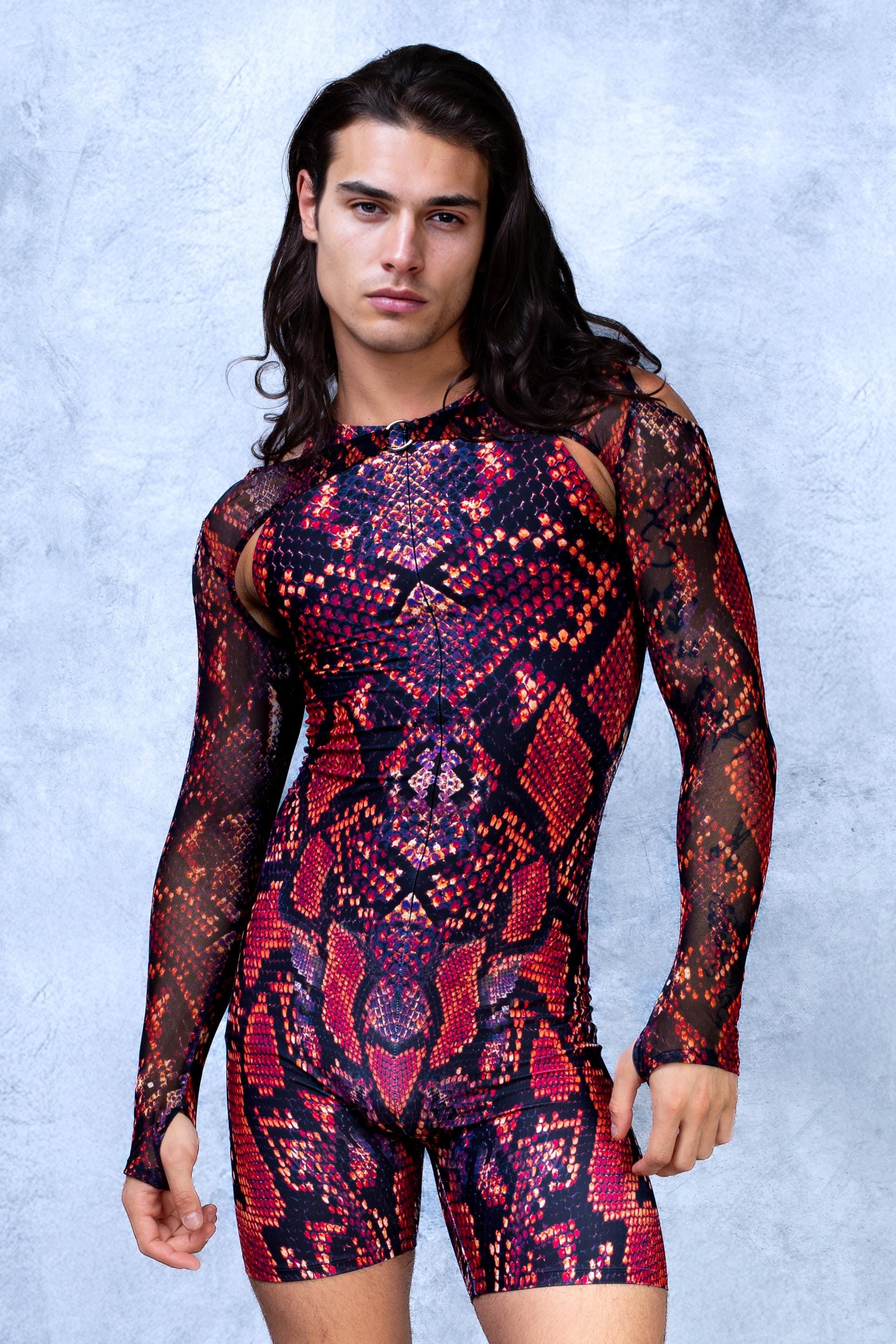 Red MF Male Short Romper 1