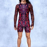 Red MF Male Short Romper