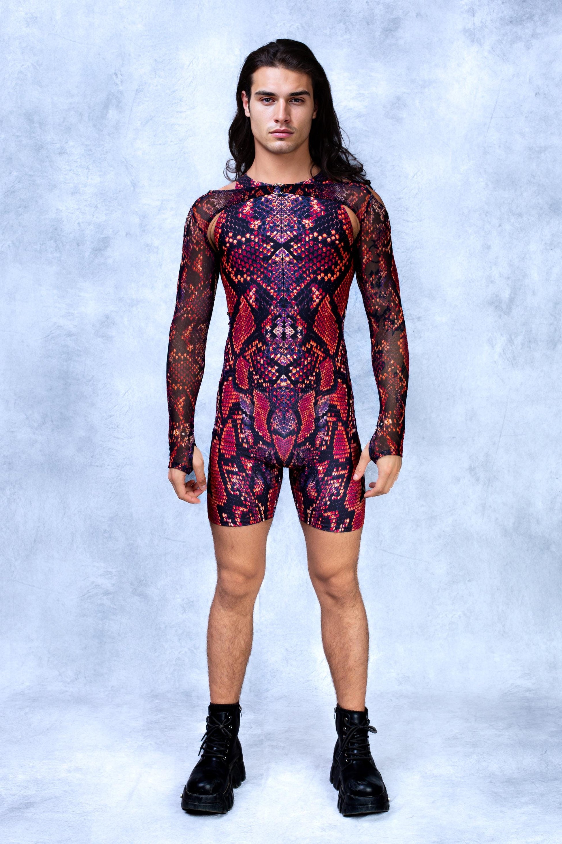Red MF Male Short Romper 2
