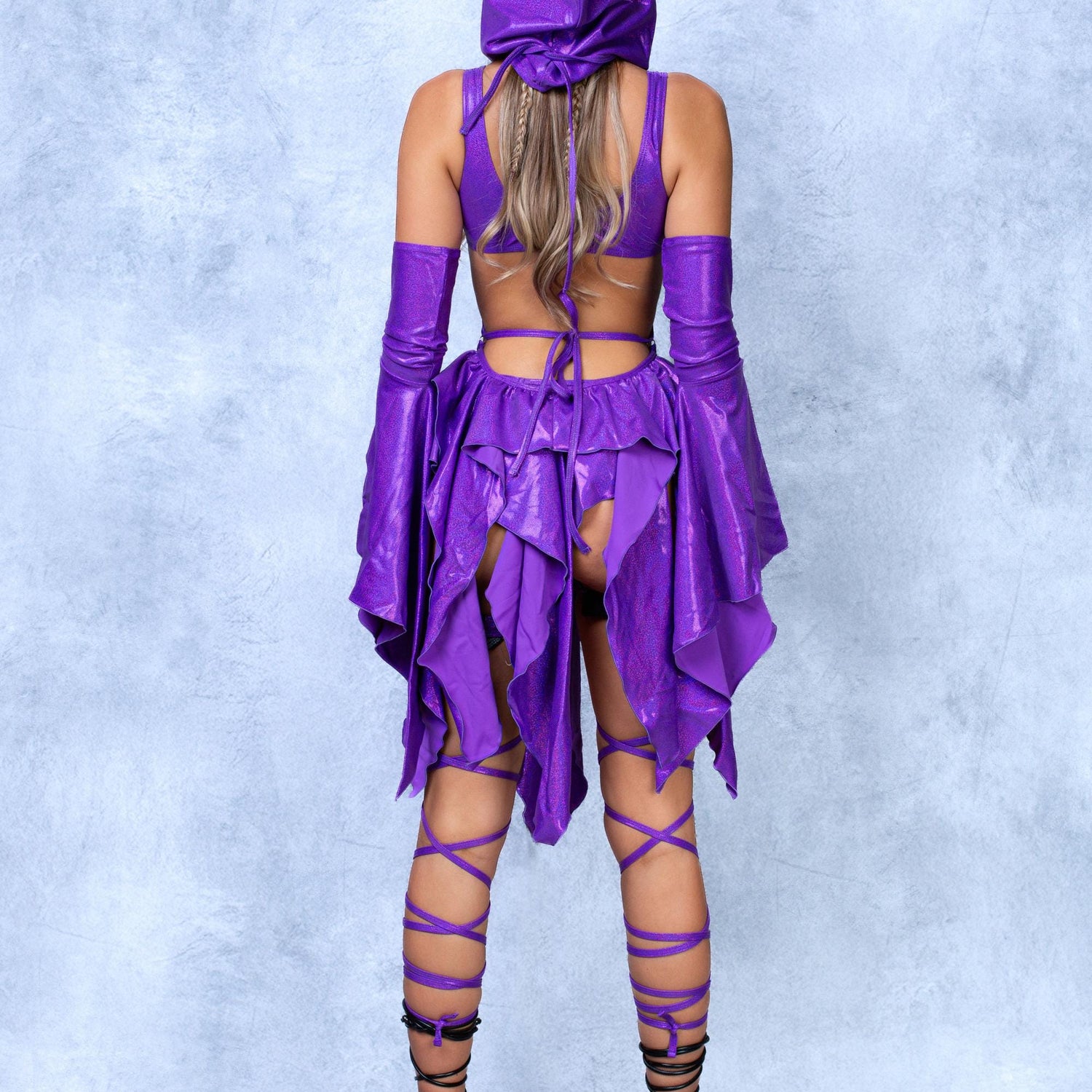 Luxe Violet Pixie Hooded Dress Festival, Performance