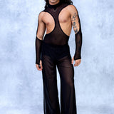 Just Black Male Cutout Top Set