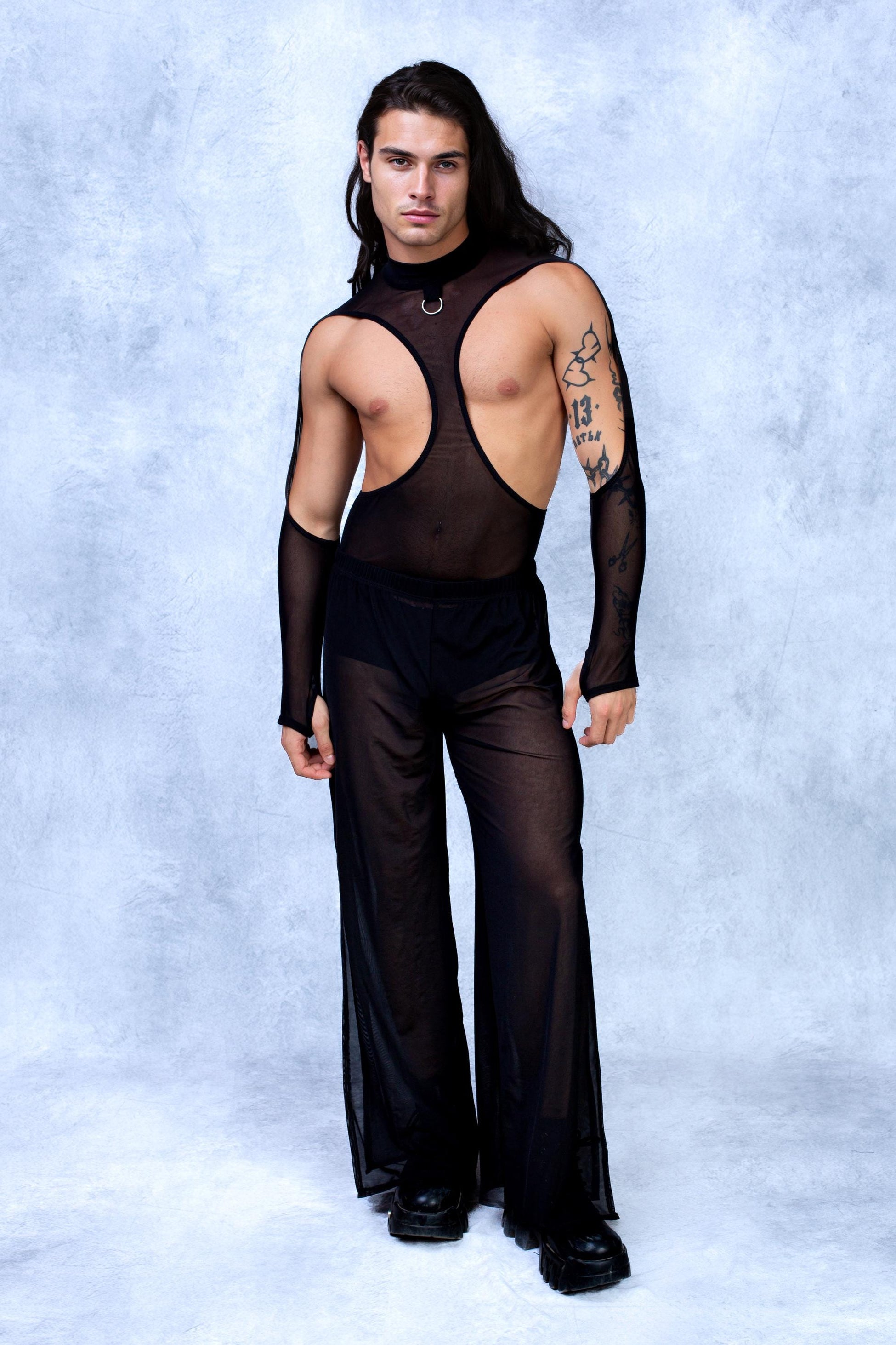 Just Black Male Cutout Top Set 2