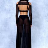 Just Black Witch Coldshoulder Hooded Set