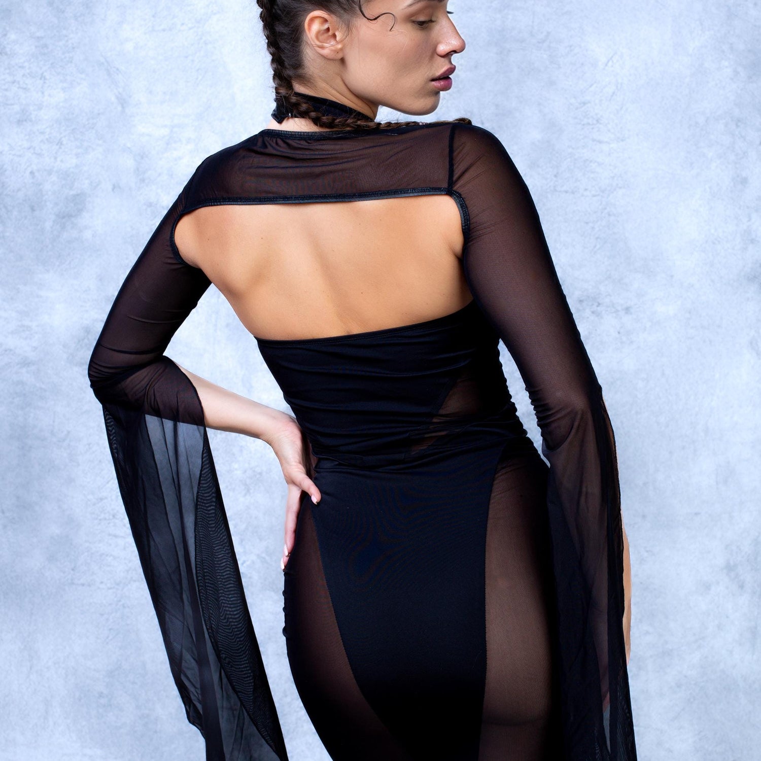 Women Just Black Witch Panelled Dress