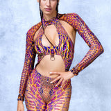 Rosy Viper Slit Weave Costume