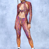 Rosy Viper Slit Weave Costume