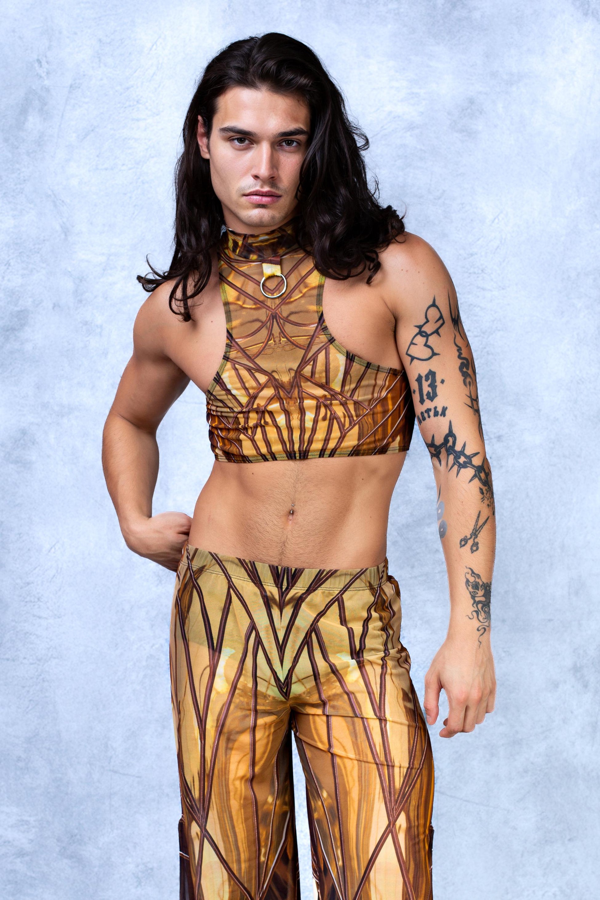 Solidus Gold Mesh Male Ring Set 1