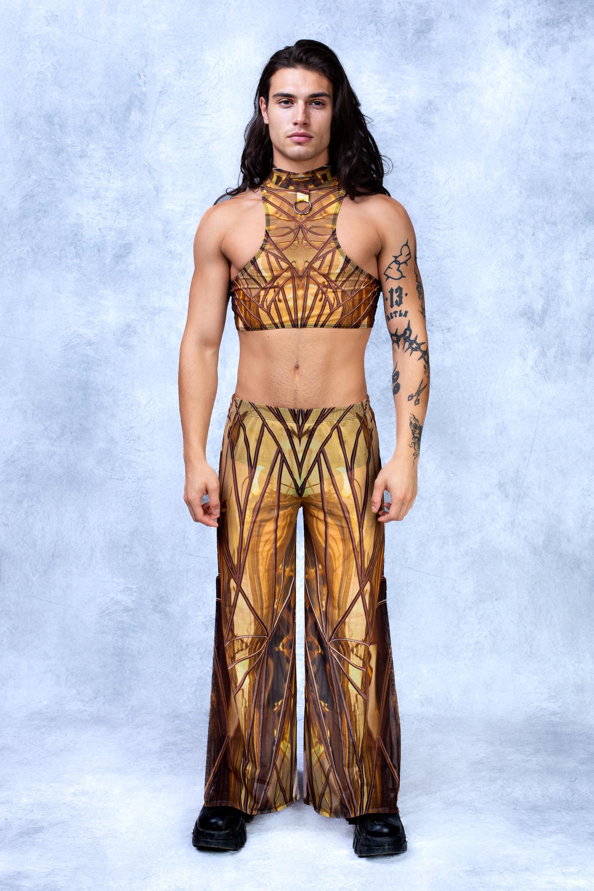 Solidus Gold Mesh Male Ring Set 2