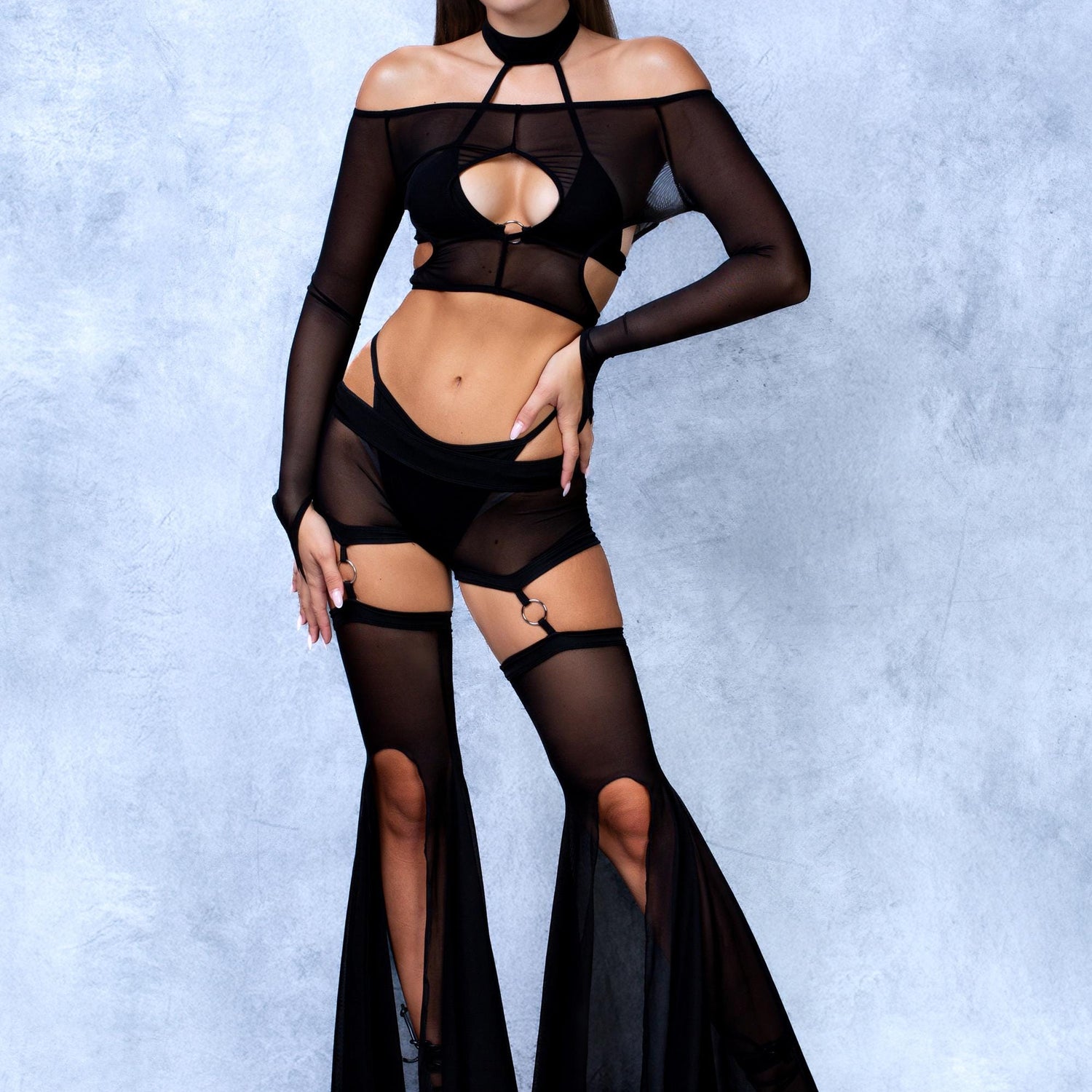 Huntress Thong Lycra, Mesh