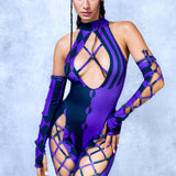 She's Crazy Purple Clown Criss-Cross Jumpsuit