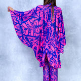 Caleidoscope Magenta Slit Weave Top
