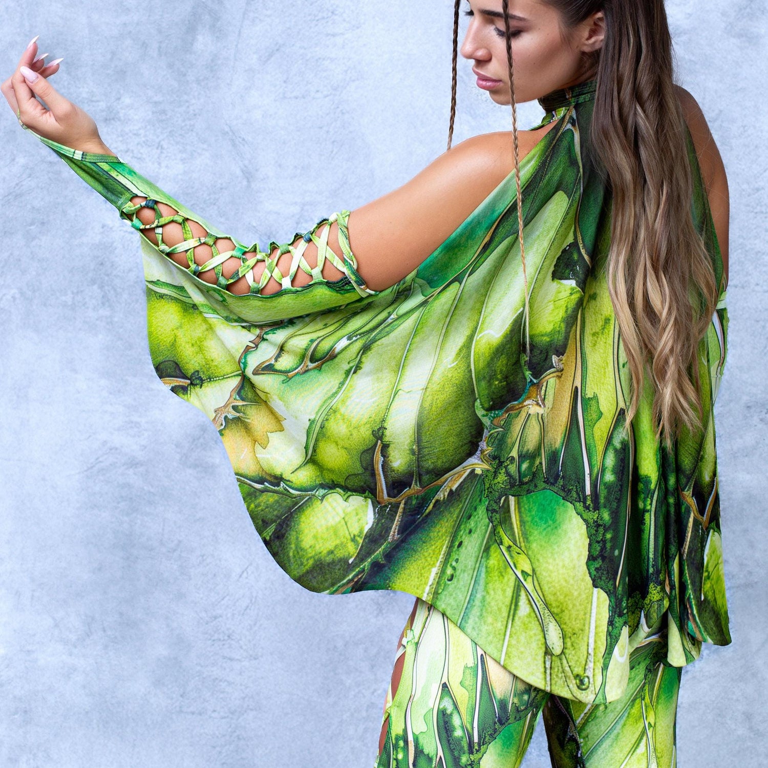 Women Fairy Aura Emerald Criss-Cross Jumpsuit