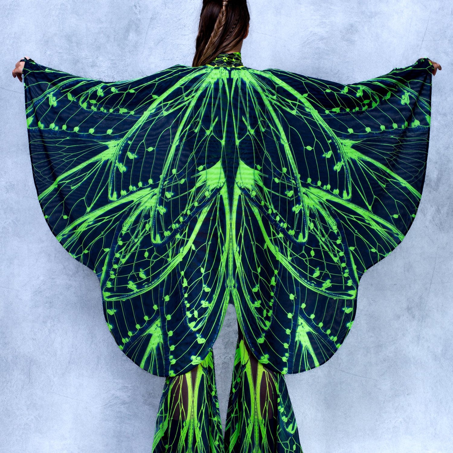 Cyber Birdsong Green Open-Heart Leotard 7
