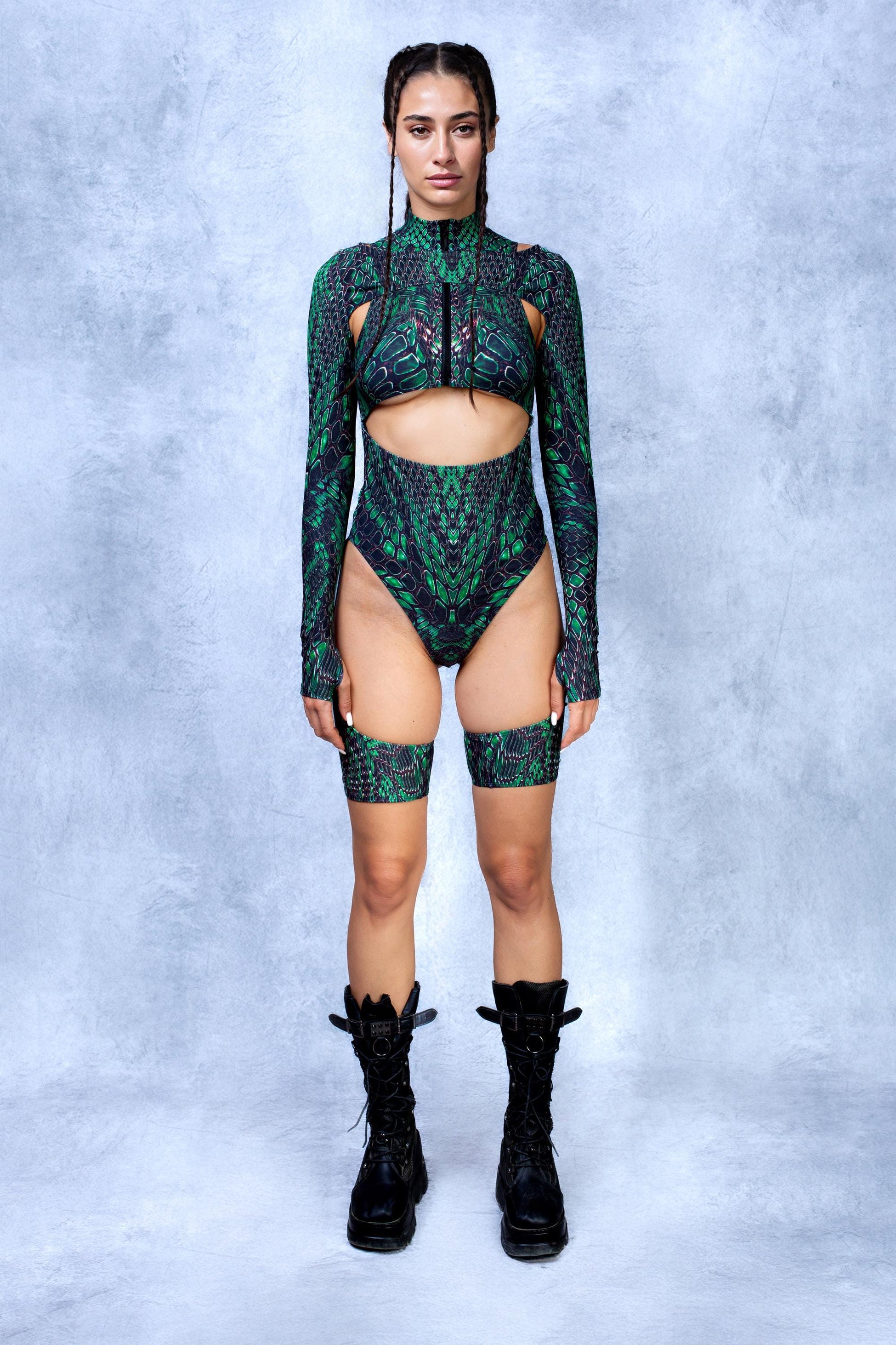 Intertwine Green Cutout Chaps Romper 2