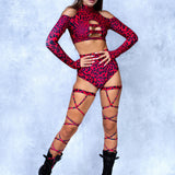 She's Got Fangs Red Cold Shoulder Set