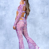 Glam Zebra Mesh Low Rise Set