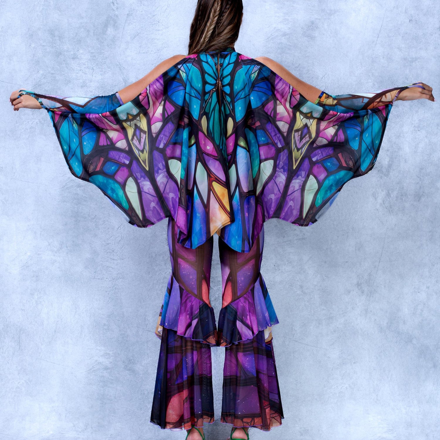 Rosette Fairy Ruffled Winged Set Purple