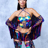 Chrome Delight Mesh Micro Skirt