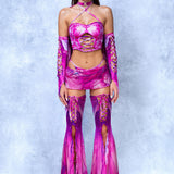 Aura Rose Mesh Micro Skirt