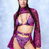 Poisonous Pink Bellsleeve Ring Set