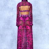 Poisonous Pink Open Front Skirt