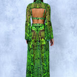Poisonous Green Open Front Skirt