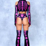 My Hot Pink Bones Cold Shoulder Set