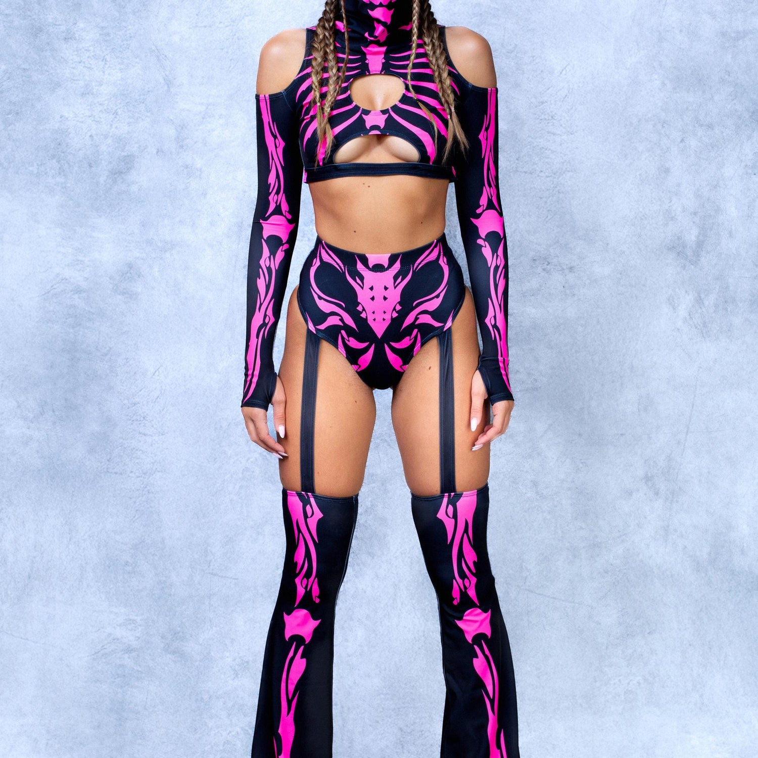 My Hot Pink Bones Flared Bikini Chaps 7