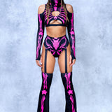 My Hot Pink Bones Cold Shoulder Top