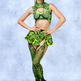 Poisonous Green Chaps Leotard Buckle Set