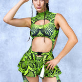 Poisonous Green Chaps Leotard