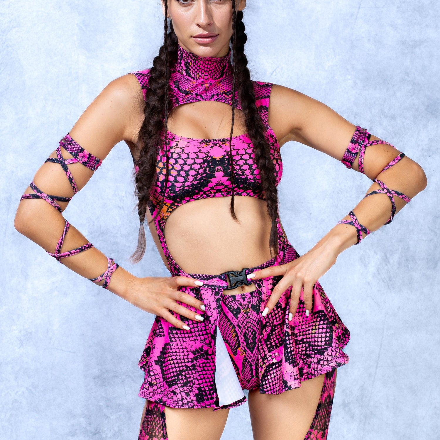Poisonous Pink Chaps Leotard Wraps Set 7