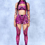 Poisonous Pink Chaps Leotard Wraps Set