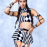 Dark Clown Chaps Leotard Wraps Set