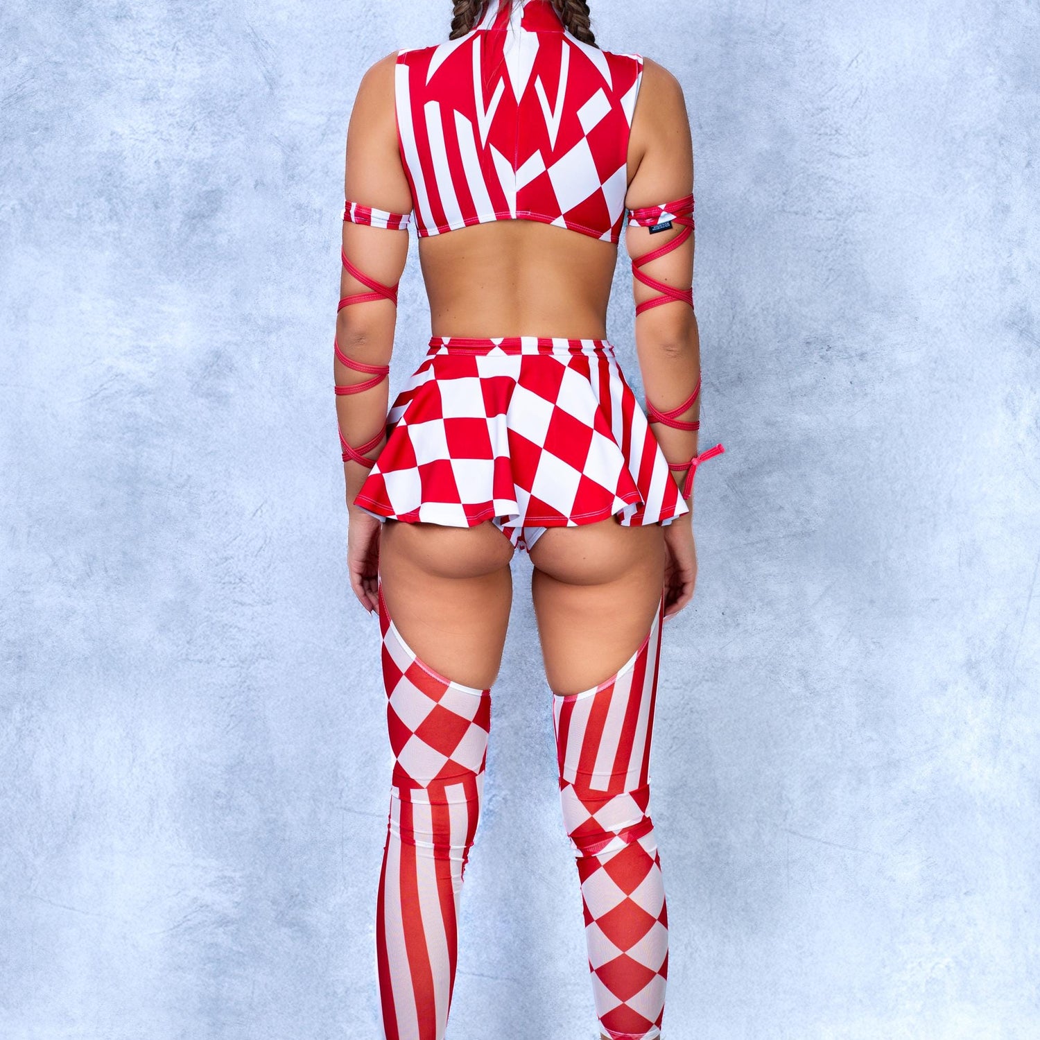 Red Clown Chaps Leotard Performance
