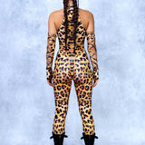 Cheetah Criss-Cross Jumpsuit Set